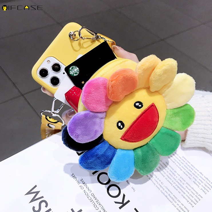 Xiaomi Redmi Note 9 9T Poco F3 X3 Pro Phone Case Plush Hairy Unicorn Totoro Donald Duck Corgi Sun flower Avocado Winter Warm Lanyard Wallet Coin Purse Card Package Cartoon Cute Soft TPU Casing Case Cover