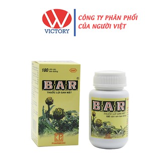 BAR Actiso 180 viên - Viên uống giúp ngủ ngon, thông tiểu, nhuận tràng - Victory Pharmacy