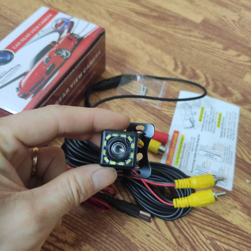 Camera lùi ô tô CCD 12 led trợ sáng ban đêm dùng cho dvd zin hoặc màn rời