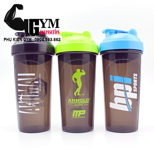 Bình đựng nước, bình lắc thể thao tập gym tập tạ Shaker Bottle Animal BPI Arnold