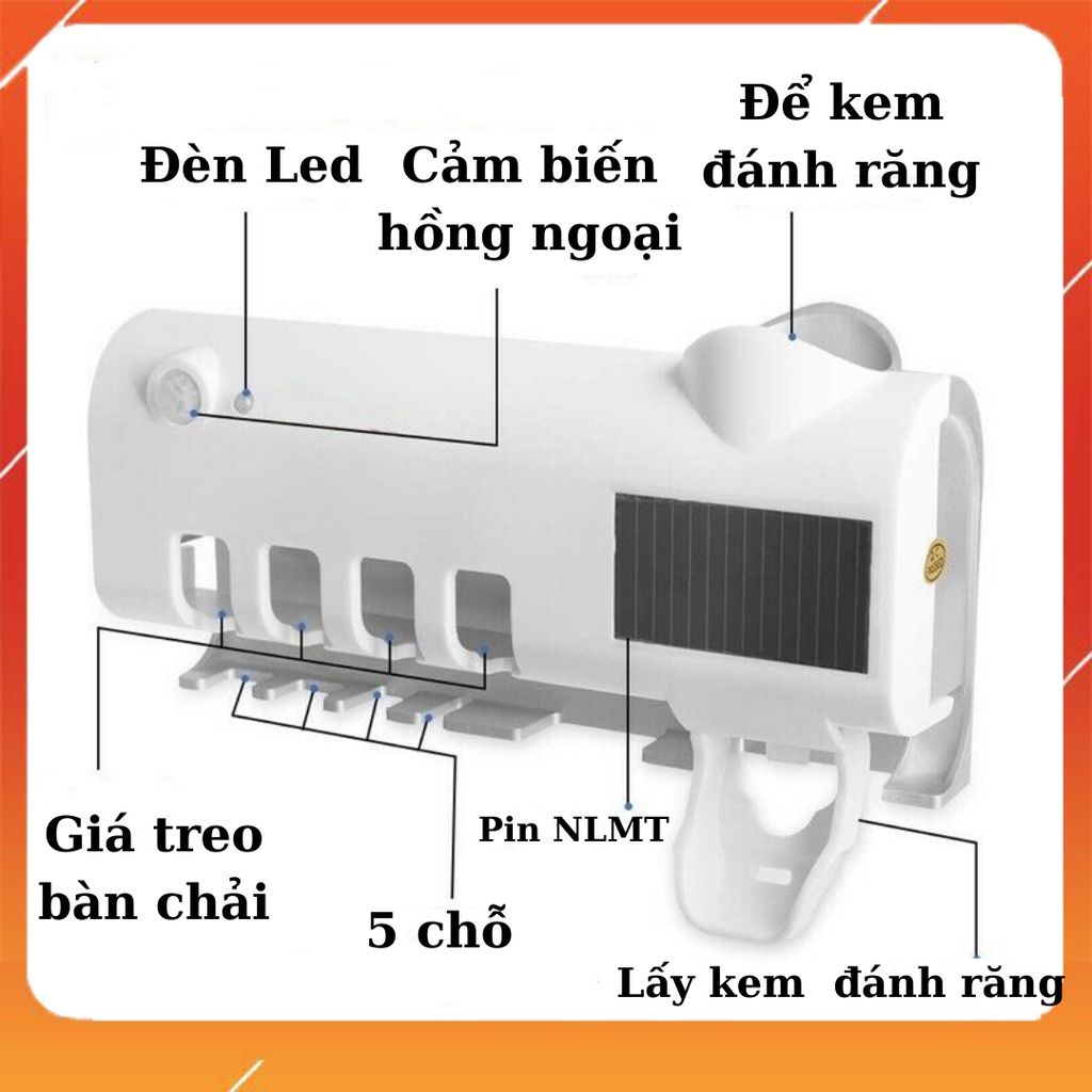MÁY KHỬ TRÙNG DIỆT KHUẨN BÀN CHẢI ĐÁNH RĂNG BẰNG TIA UV - GIÁ TỰ ĐỘNG NHẢ KEM