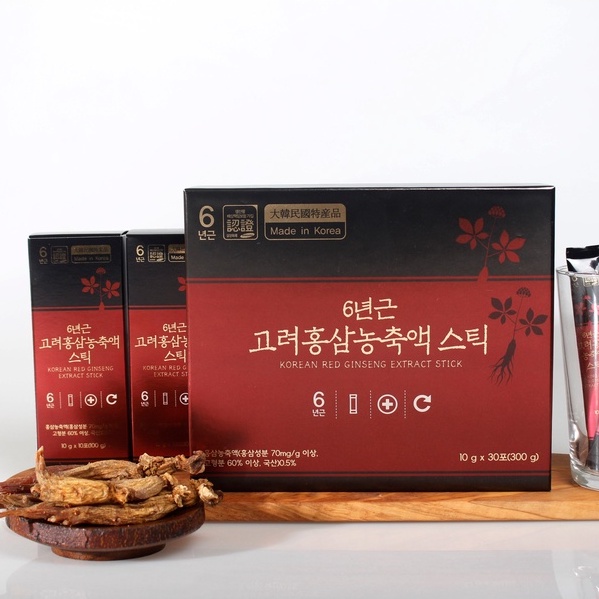Hộp nước hồng sâm 6 năm tuổi Jeongwonsam Hàn Quốc 10gx30 gói + kèm túi quà tặng