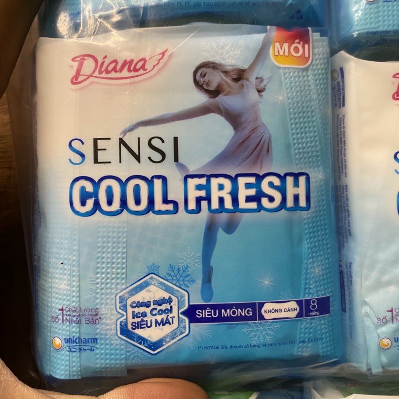 Băng Vệ Sinh Diana Sensi Cool Fresh Siêu Mỏng Không Cánh 23 cm (6 gói)