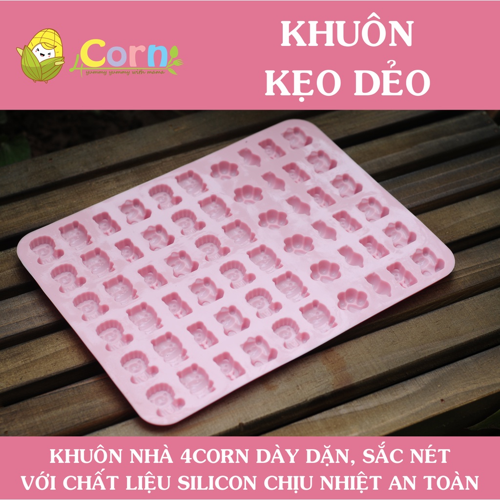 Khuôn silicon làm kẹo dẻo (chip chip), làm thạch - Tặng kèm công thức