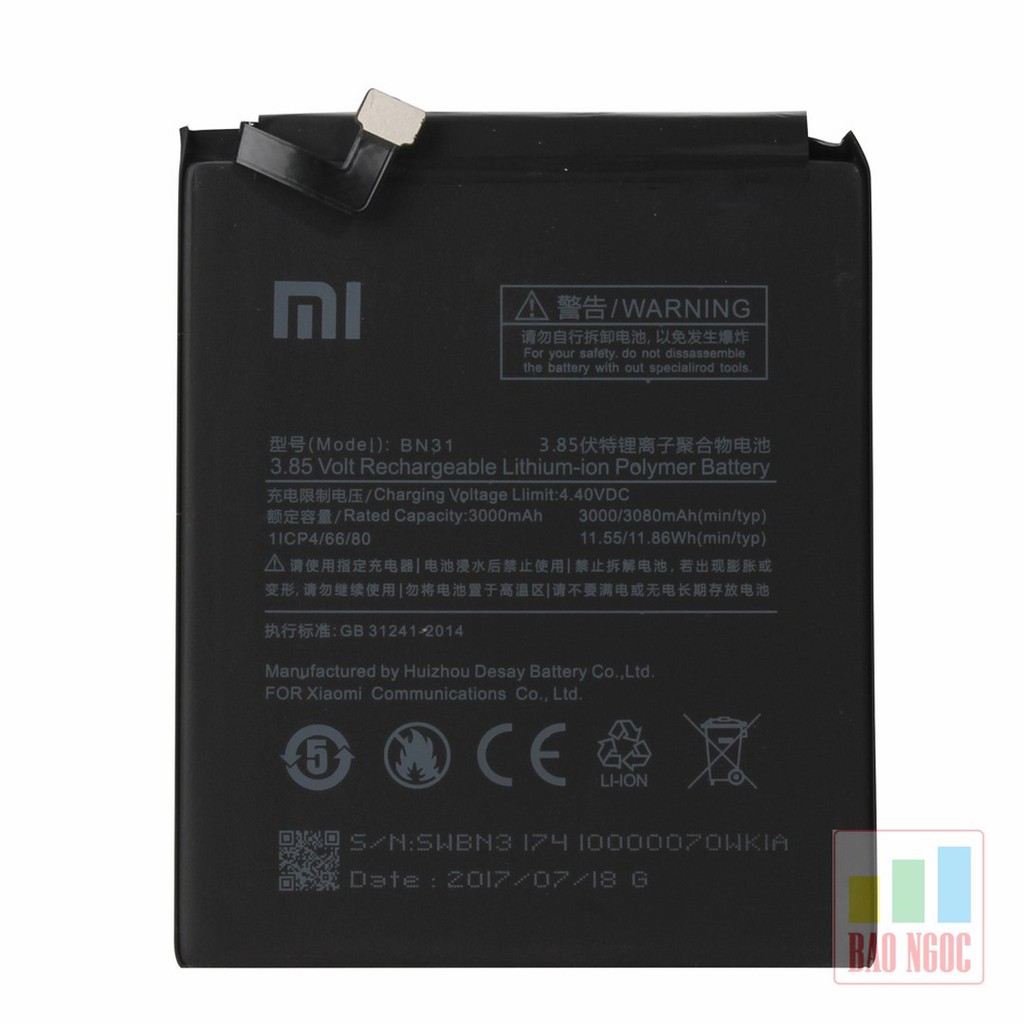 Pin Xiaomi BN31 ( Pin Xiaomi Mi 5X / Mi A1 / Redmi Note 5A Prime )