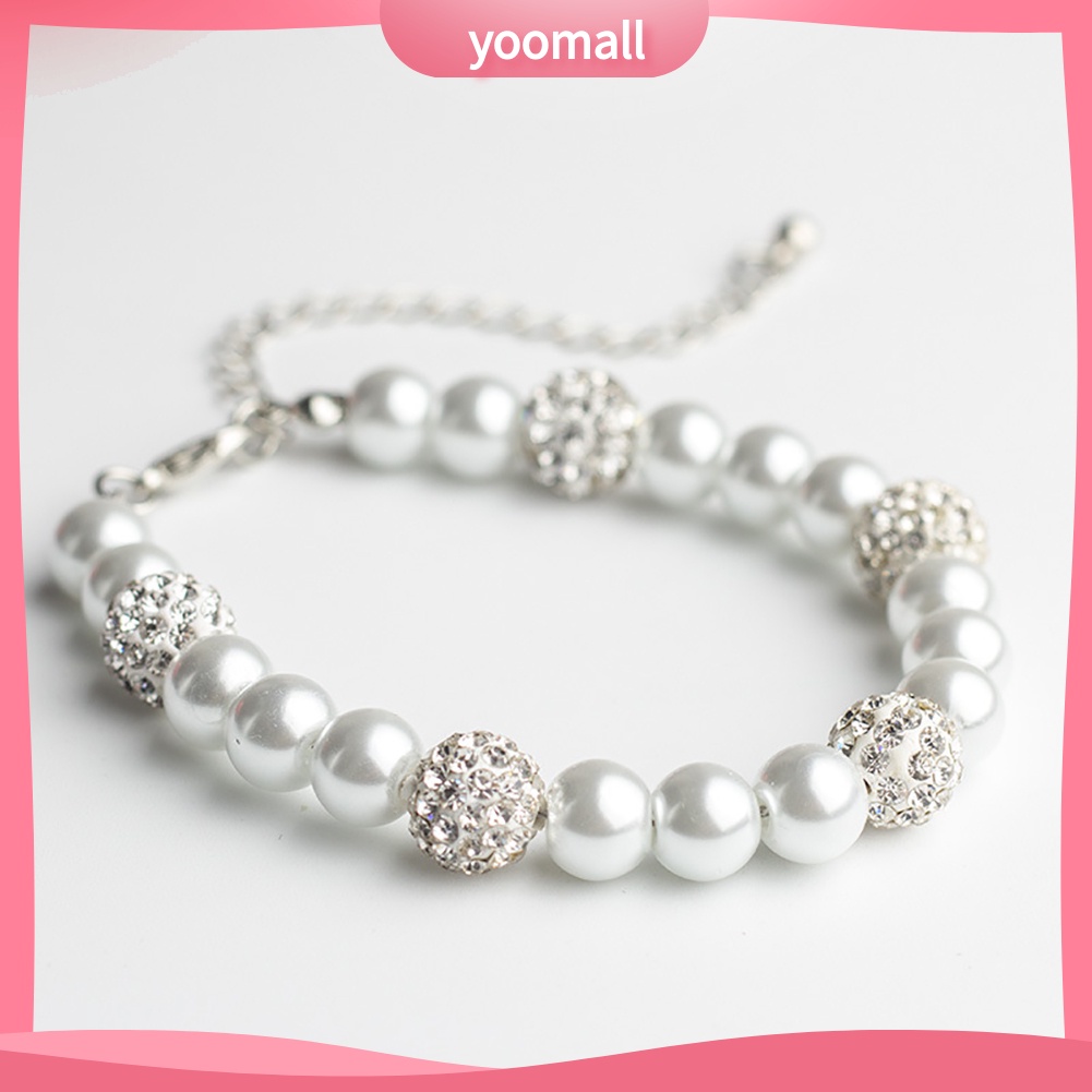 Vòng tay đính đá và ngọc trai nhân tạo thanh lịch cho nữ