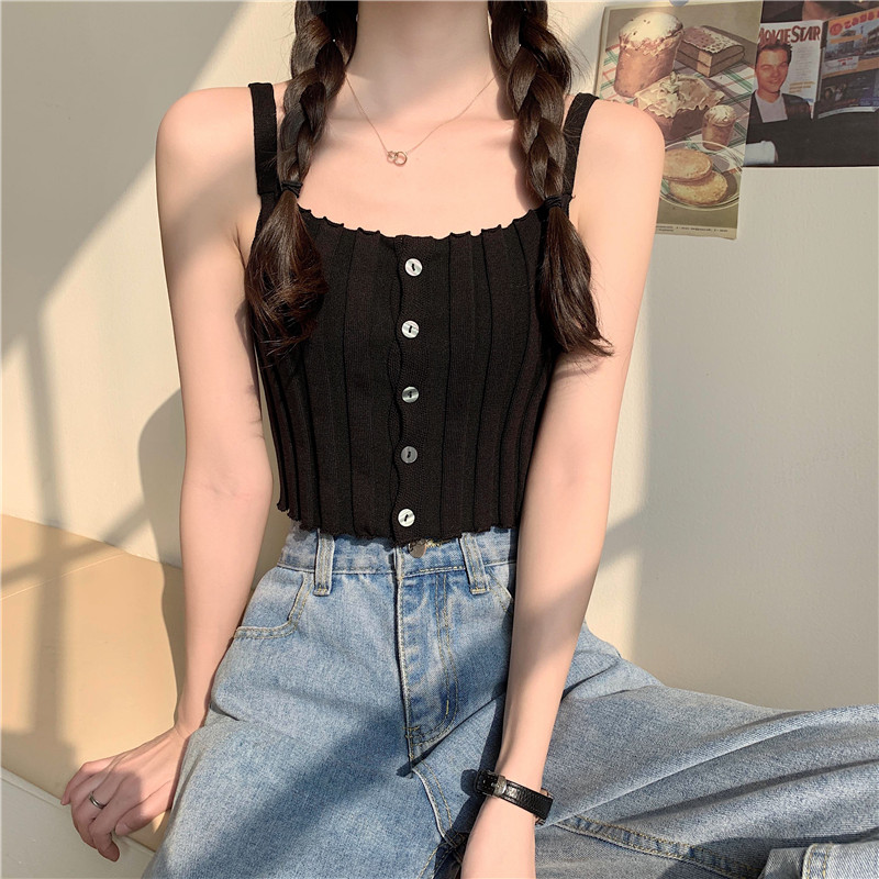 Áo ba lỗ màu trơn thiết kế hợp thời trang thường ngày nhiều màu tùy chọn hàng mới dành cho bạn nữ