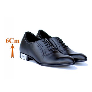 GIÀY ĐỘN NAM T&TRA CAO 6CM - S1026 ĐEN - DA BÒ THẬT 100%