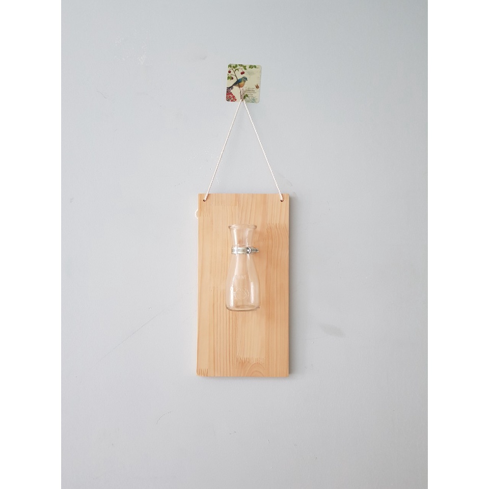 Khung Gỗ Treo Tường 15x30cm có khoan lỗ treo Bình Thuỷ Tinh Cắm Hoa, Cây Thuỷ Sinh - Kệ Gỗ Cắm Hoa Mẫu Mới