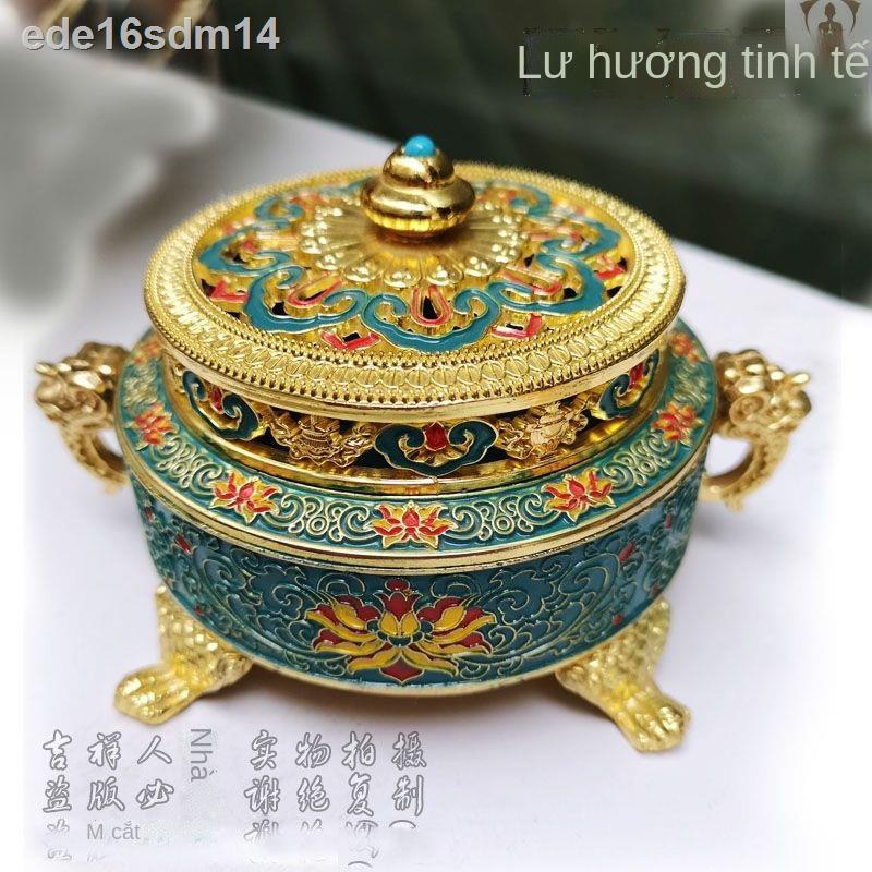 ㍿Đĩa nhang tốt lành cloisonne lư hương chạm nổi bằng gỗ đàn sơn trong nhà thắp cho Phật tám li