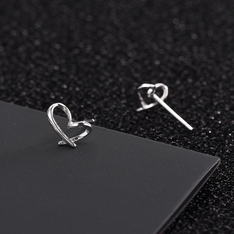 Khuyên tai nữ bạc mạ vàng trái tim nhỏ xinh xắn, đáng yêu Little Heart K26 | HARMONY ACCESSORIES K26