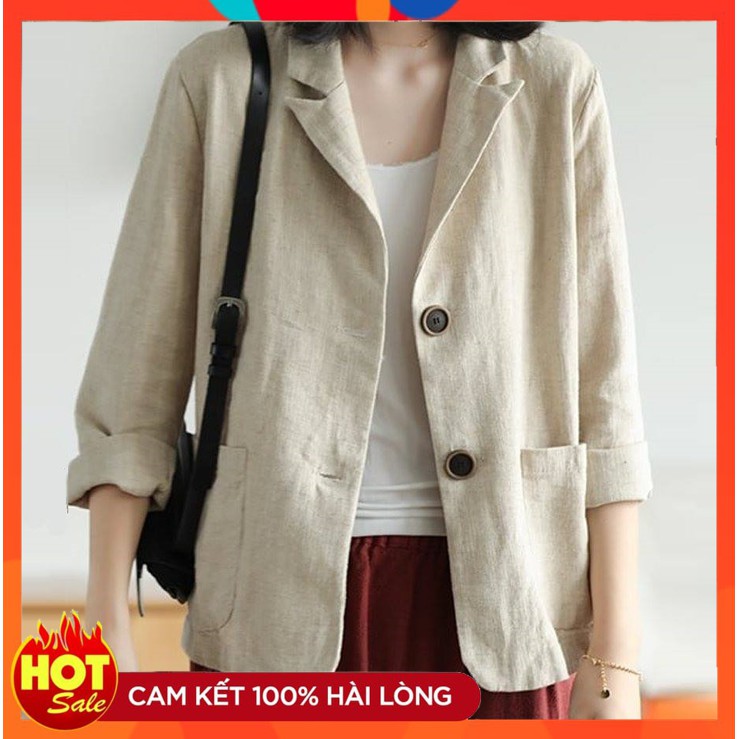 Áo khoác Blazer, Vest nữ tay lửng hai cúc trẻ trung sang trọng