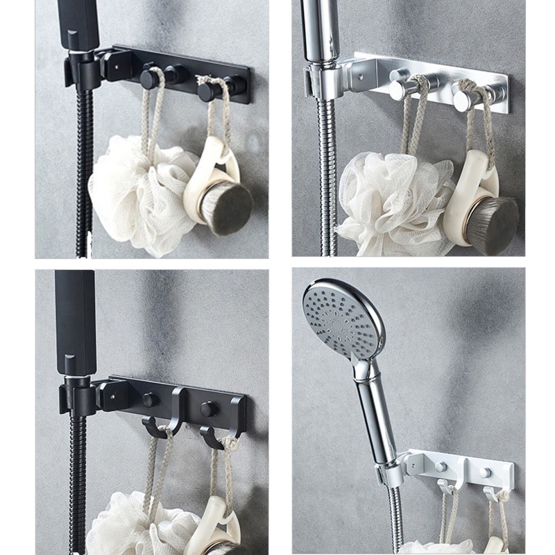 Pcf * 180° Giá Đỡ Vòi Hoa Sen Bằng Nhôm Điều Chỉnh Được Kèm 2 Móc Treo