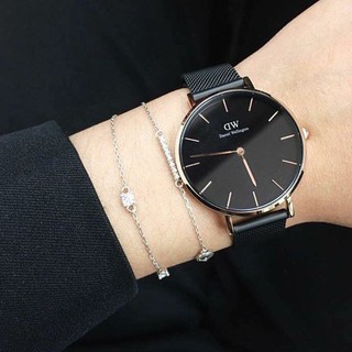 [MẪU HỘP MỚI] - Đồng hồ NỮ DW PETITE ASHFIELD DÂY ĐEN CHÍNH HÃNG