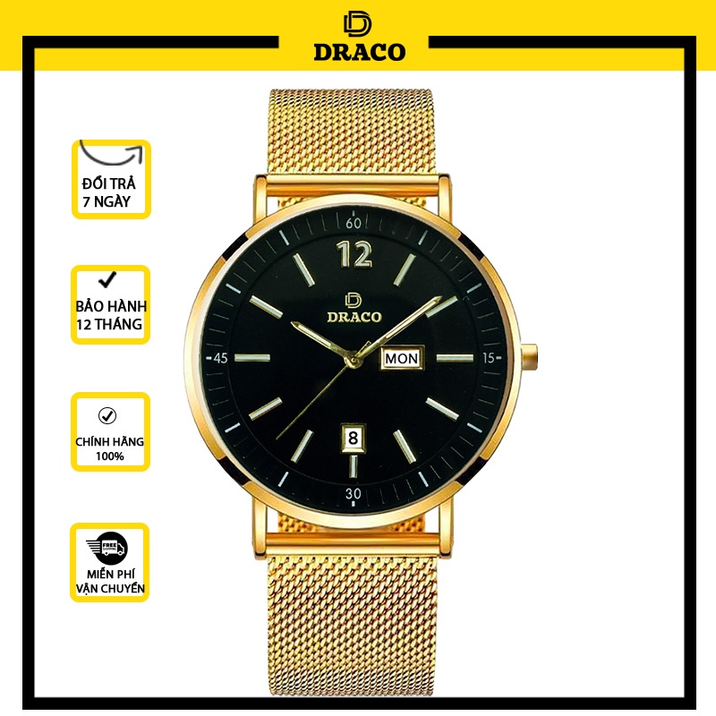 Đồng hồ nam cao cấp DRACO d21-st01 "the first boy" VÀNG ĐEN