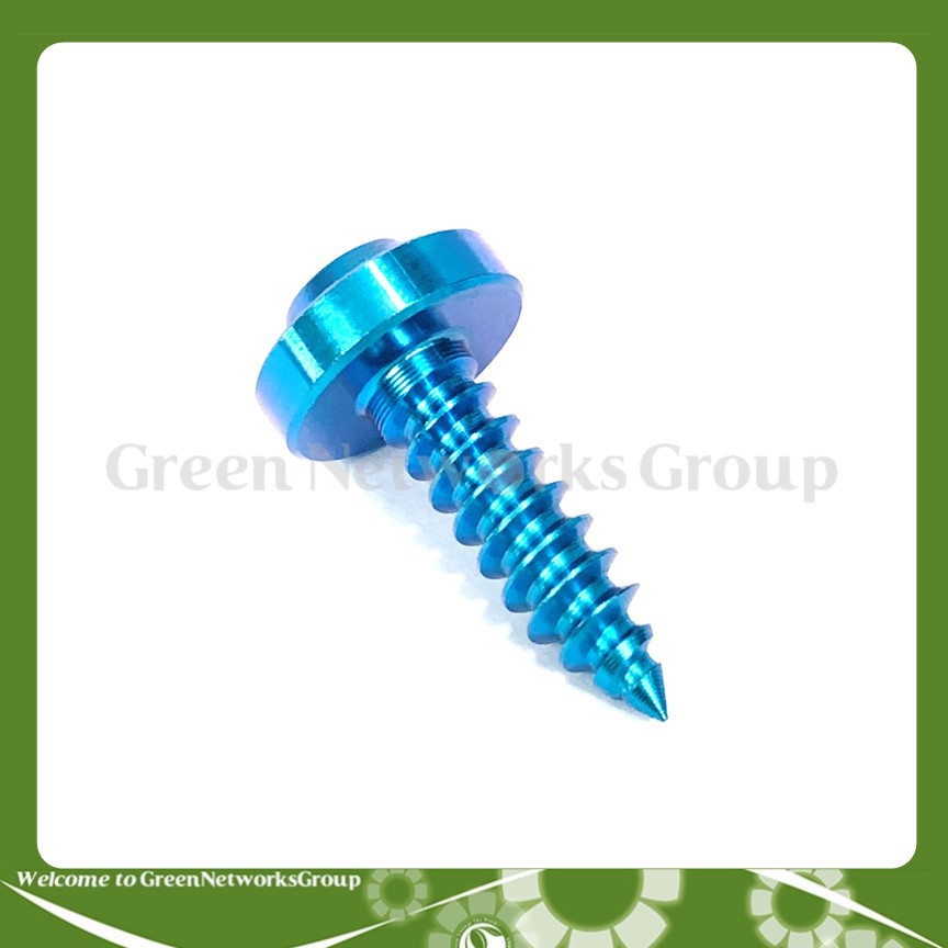 Ốc GR5 đầu dù Màu Xanh Lục Bảo 5 Ly 15 ren xoắn gắn dàn Áo xe Yamaha Greennetworks ( 1 Con )