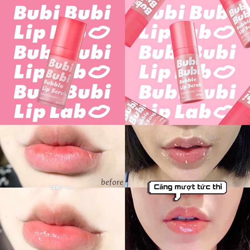 [New 2021] Son tẩy bào chết môi Bubi Bubi Bubble Lip Scrub Hàn Quốc 10ml
