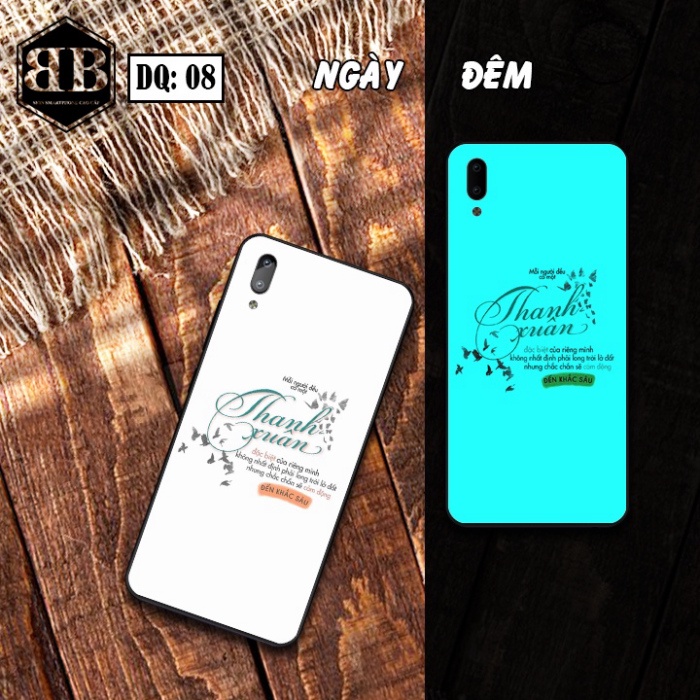Ốp lưng kính Dạ Quang Vivo Y1S / Y93  / Y91C / Y93S phát sáng trong đêm in hình thời trang