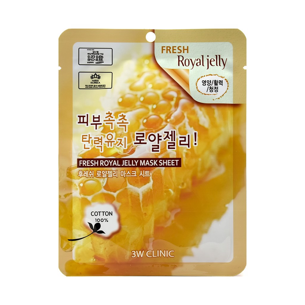 Mặt Nạ 3W CLINIC Chiết Xuất Sữa Ong Chúa 23ml Fresh Royal Jelly Mask Sheet #9