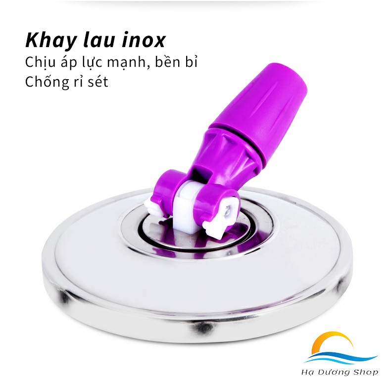 Bộ lau nhà 360 độ Thái Lan tự vắt Spin Mop Plus bàn đạp chân giặt vắt nhanh chóng hàng cao cấp HADU