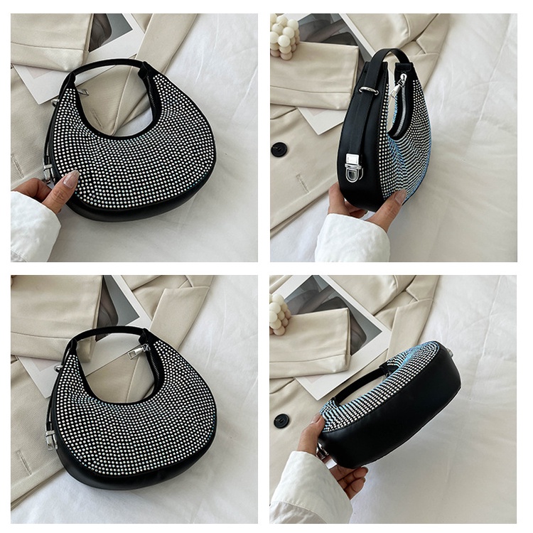 Túi xách tay đính đá nhân tạo sang trọng thời trang dành cho nữ