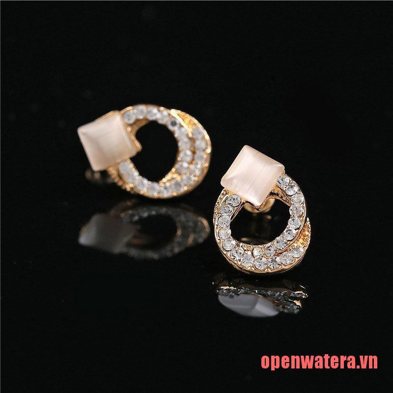 Hoa Tai Đính Đá Lấp Lánh Thiết Kế Thanh Lịch Cho Nữ