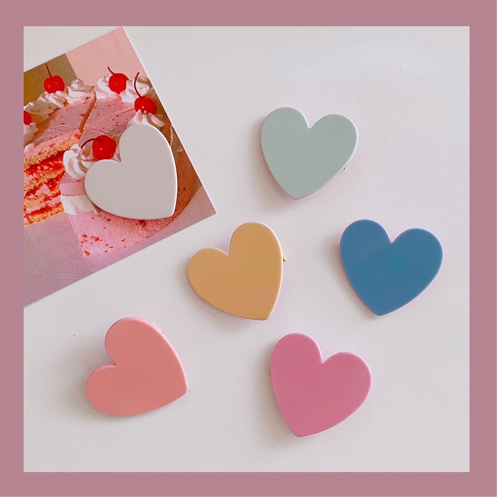 Kẹp tóc họa tiết trái tim dễ thương phong cách Hàn Quốc thời trang mùa hè cho bé gái