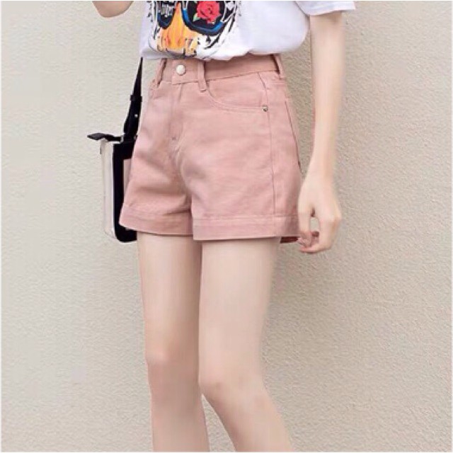 Quần shorts nữ chất kaki lai xếp_quần đùi lật lai