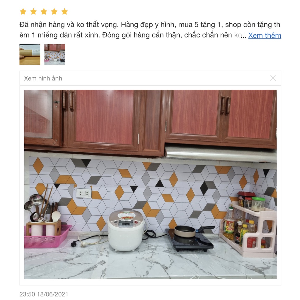 Đề can gạch bông dán bếp tường dán nhà tắm decor chịu nhiệt dễ lau chùi đề can loại 1 - tấm lớn dài 2m Boxline 0202