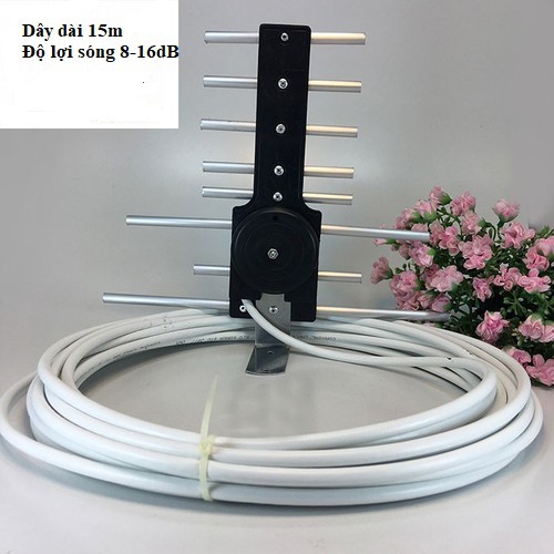 Bộ Anten DVB T2 thông minh + 15m dây cáp + rắc nối