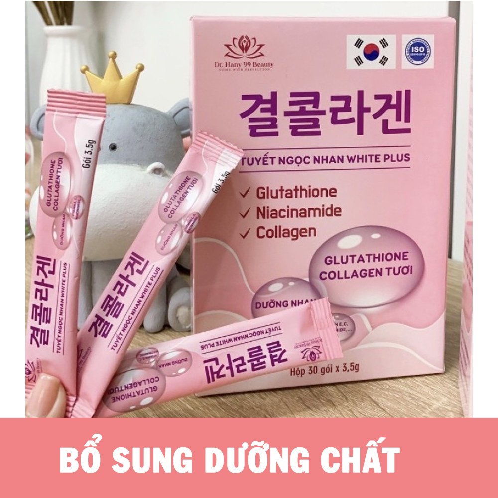 Bột uống collagen trắng da Tuyết Ngọc Nhan WHITE PLUS mờ nám giảm tàn nhang chống lão hóa
