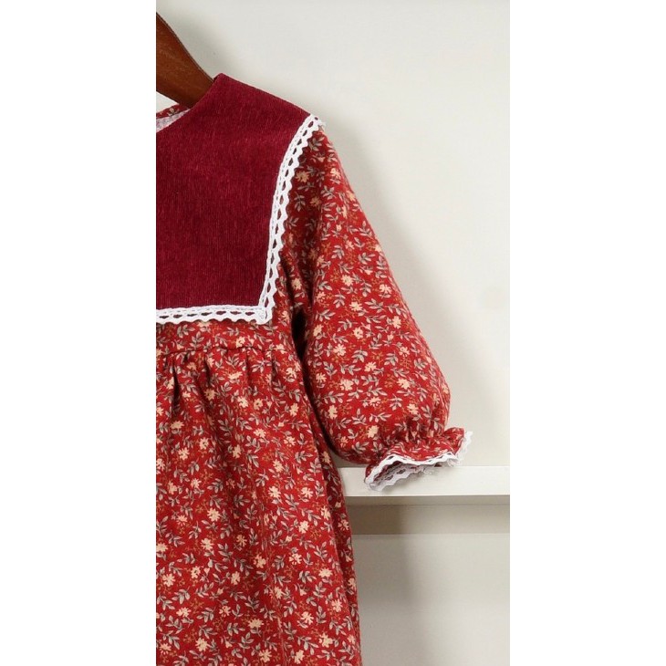 Váy Bé Gái Thu Đông Dáng Dài Tay 2 Màu Vintage O.P Kids