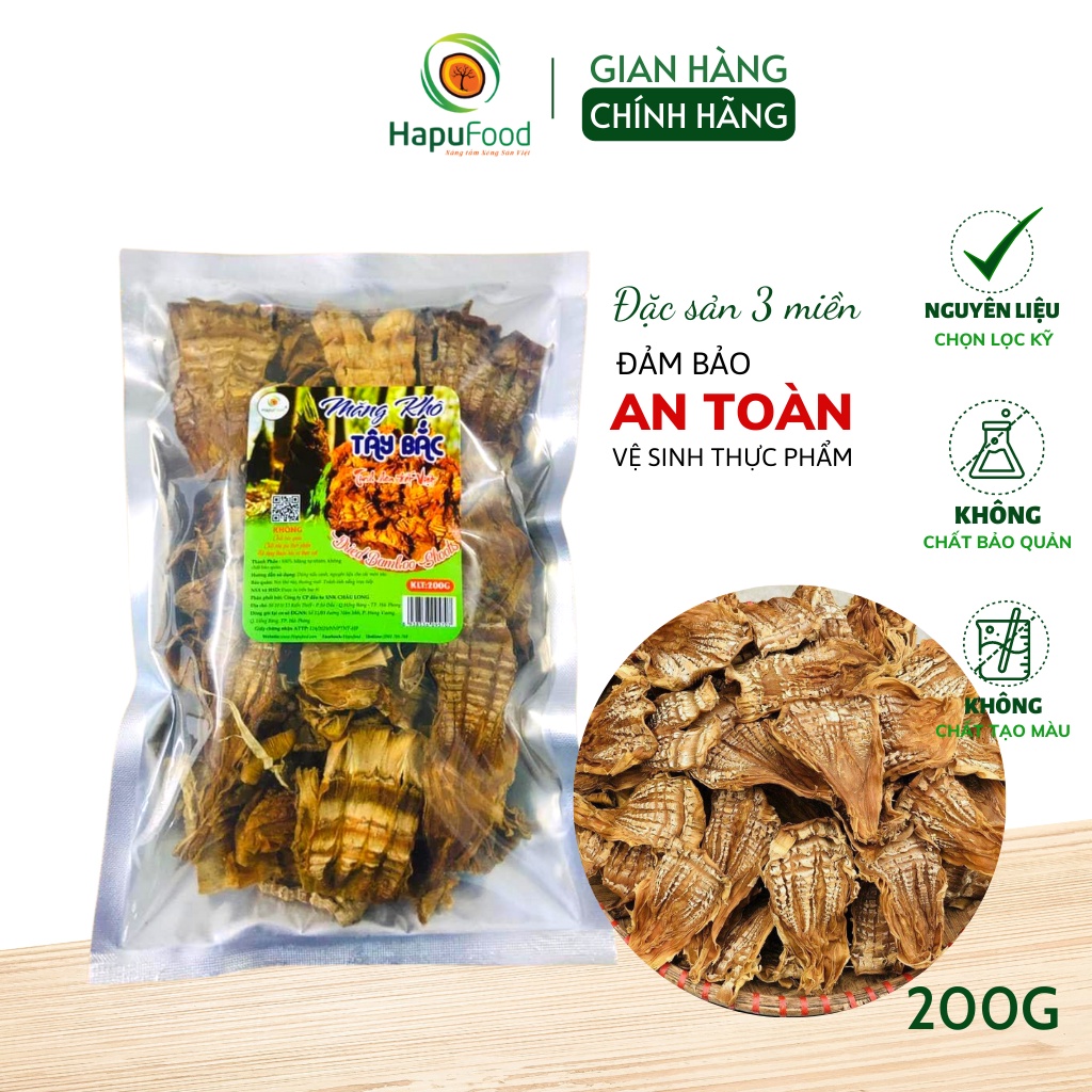 Măng khô Tây Bắc HAPUFOOD loại 1 gói 200Gram, đảm bảo ATVSTP