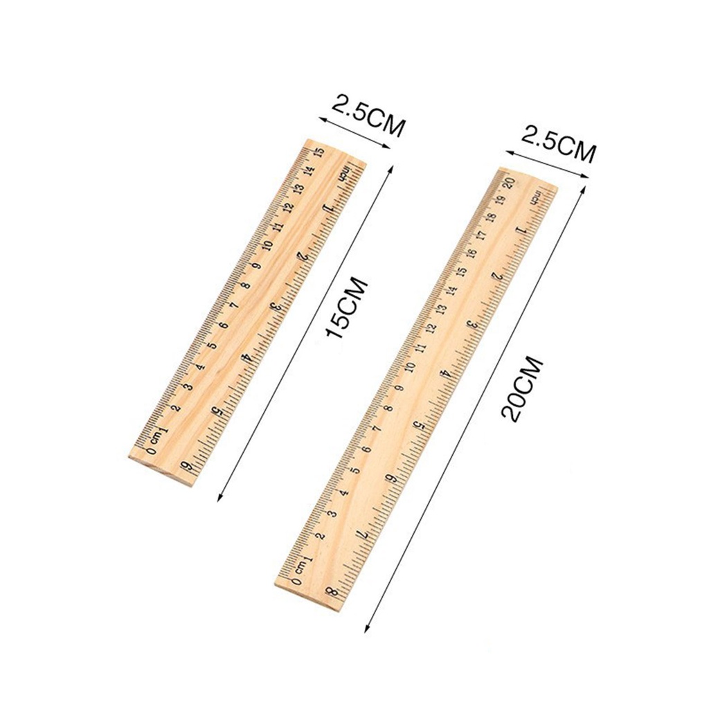 Thước Gỗ Đo Lường 15 / 20cm Tiện Dụng Cho Học Sinh