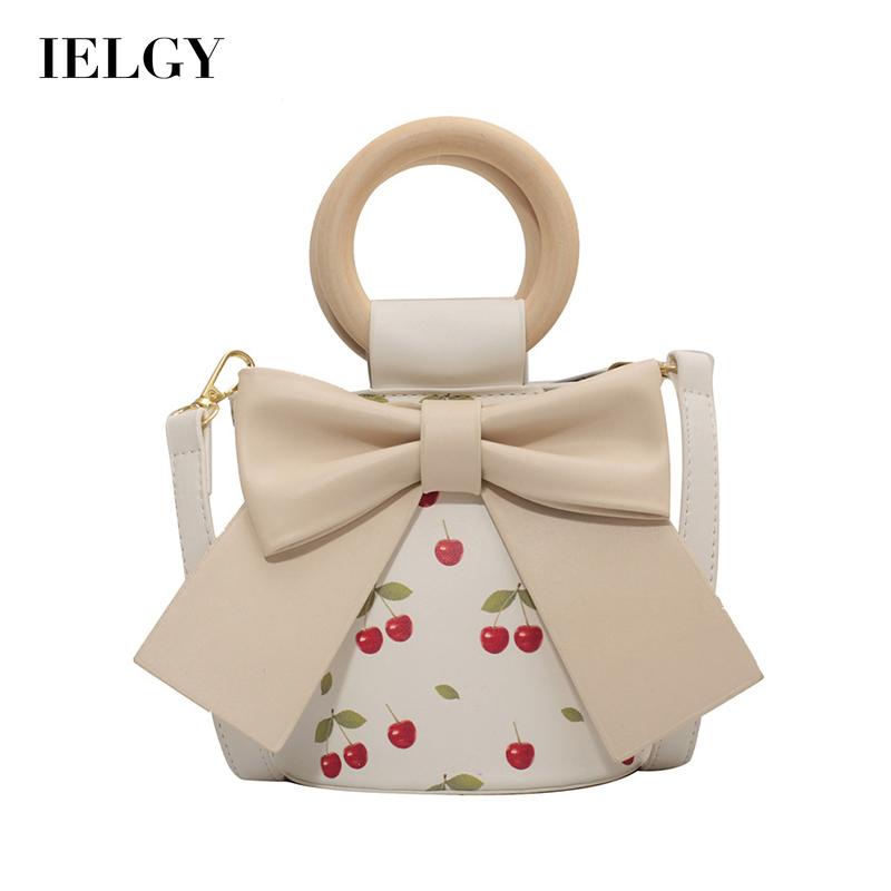 IELGY women's vintage print bow messenger bag