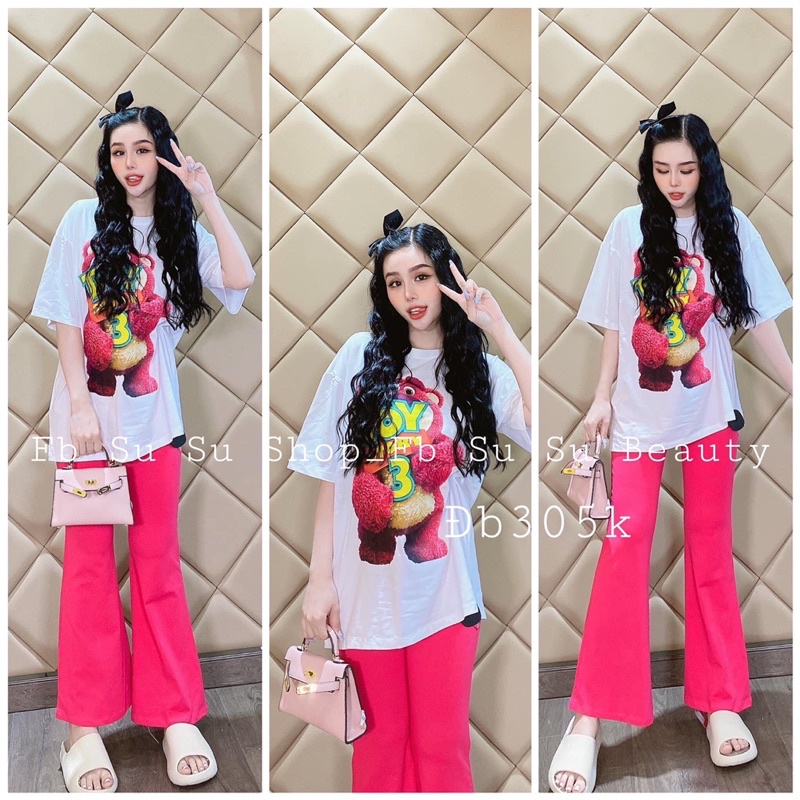 SET QUẦN ỐNG RỘNG GẤU TOY STORY SIÊU HOT VẢI ĐẸP FORM CHUẨN B7