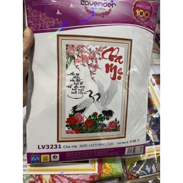 tranh thêu chữ thập cha mẹ lv3231 (56x65)