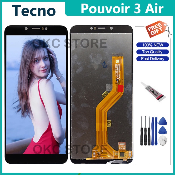 Dành Cho Tecno Pouvoir 3 air / LC6 Màn Hình LCD Bộ Số Hóa Màn Hình Cảm Ứng Trọn Bộ Lắp Ráp LCD Linh 