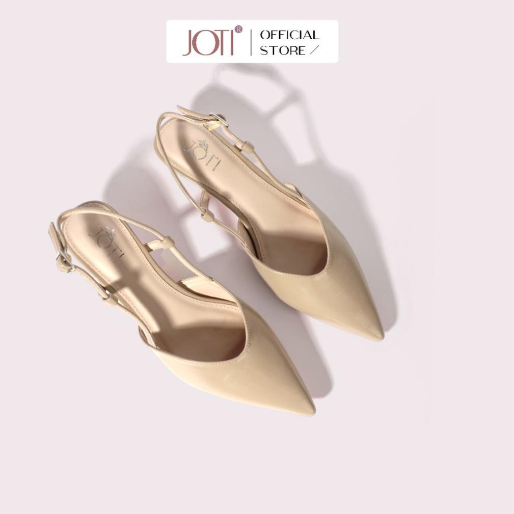 Giày Cao Gót Nữ JOTI Areski 3267VN3 - Mũi Nhọn Quai Hậu Đế Trụ Tròn Cao 3cm Da Bóng - Mang Công Sở Dự Tiệc ;
