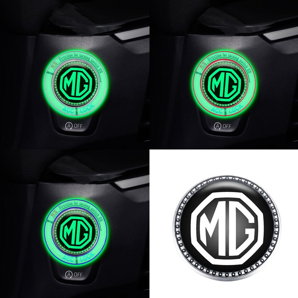 Miếng dán trang trí nút khởi động xe hơi một nút bấm đính đá 3D bằng hợp kim thích hợp cho Mg Zs Hs Mg3 Mg5 Mg6