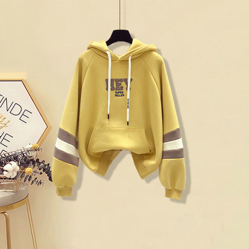 Áo Hoodie Dày Dặn Phối Màu Thời Trang Mới 2022 Cho Nữ