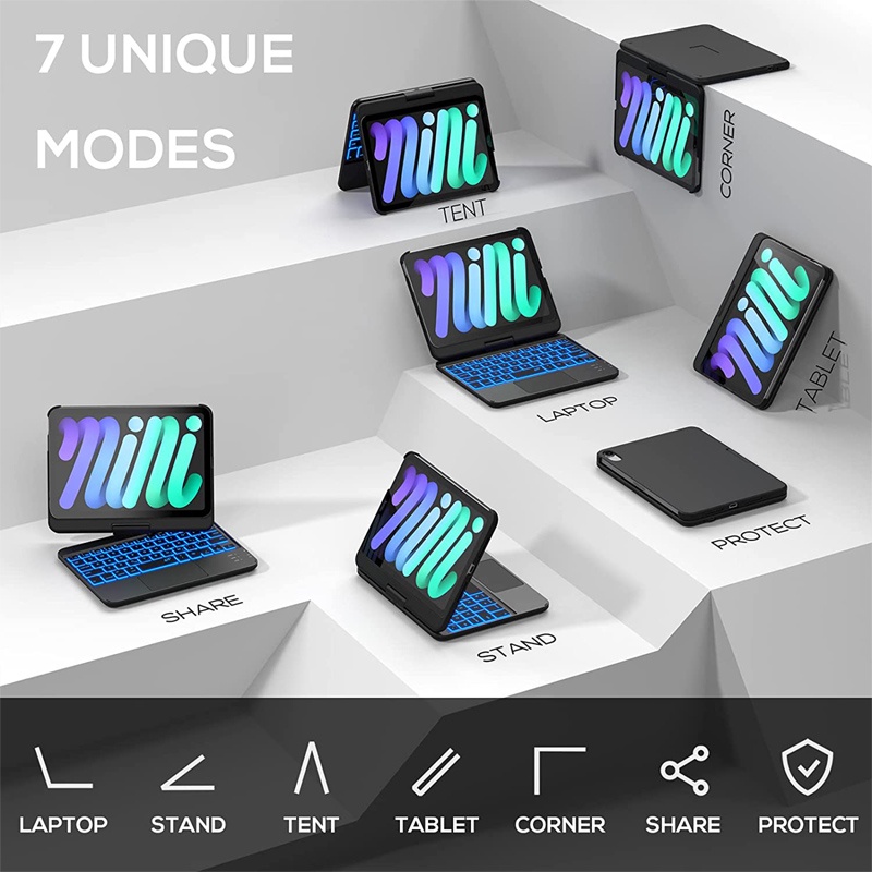 Ốp Máy Tính Bảng Có Bàn Phím Bluetooth Không Dây Cho iPad mini 6 6th generation gen 8.3 inches 2021