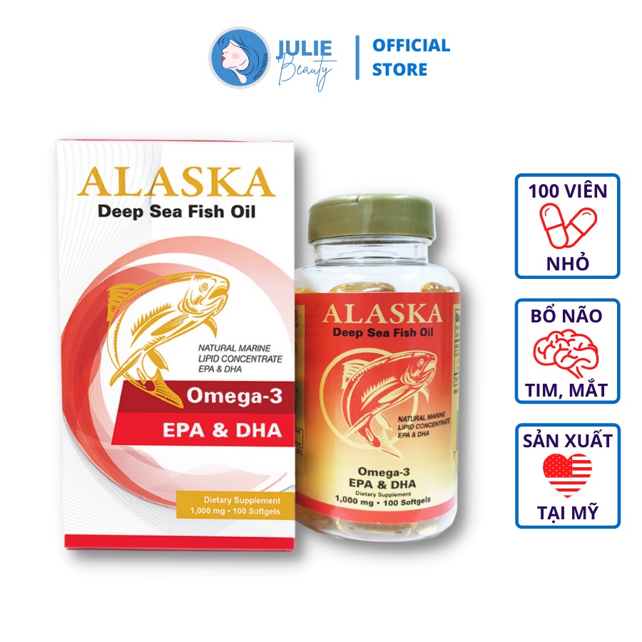 Dầu cá Omega 3 Alaska Deep sea fish Oil Nu Health nhập khẩu chính hãng từ Mỹ lọ 100 viên