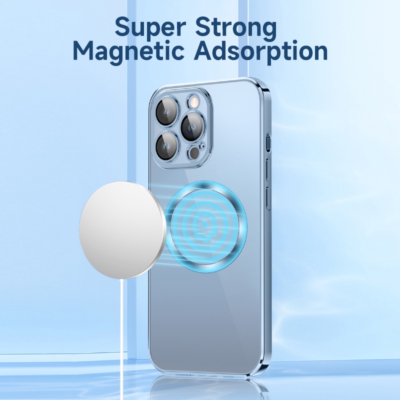 Ốp Điện Thoại Silicon Trong Suốt Mạ Từ Tính Sang Trọng Cho IPhone 14 Plus 13 12 11 Pro MAX X XS MAX XR