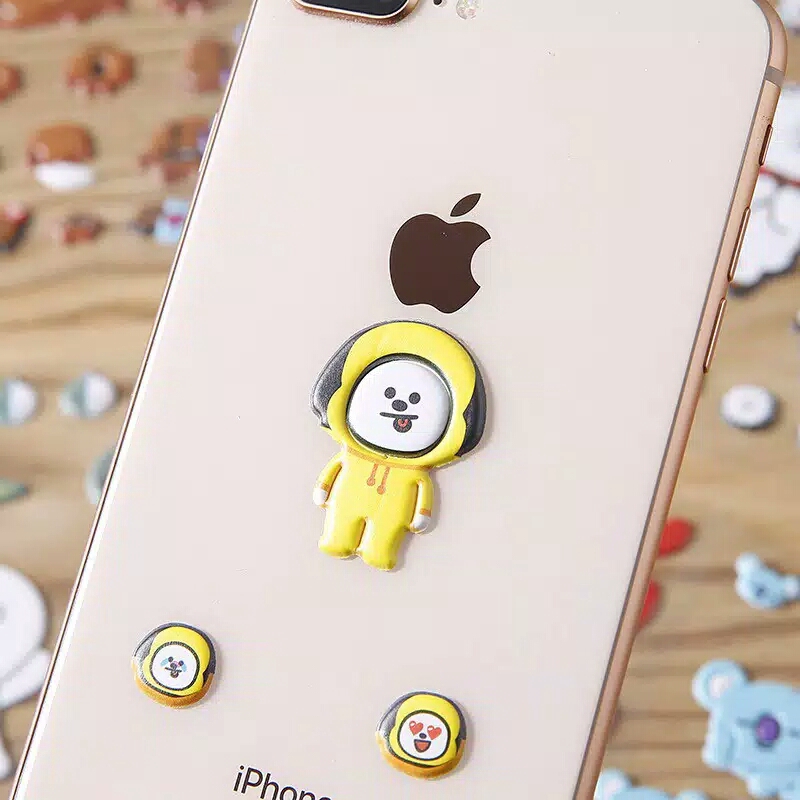 Bts Bt21 Sticker Dán Trang Trí Laptop / Điện Thoại Hình Hoạt Hình 3d Xinh Xắn