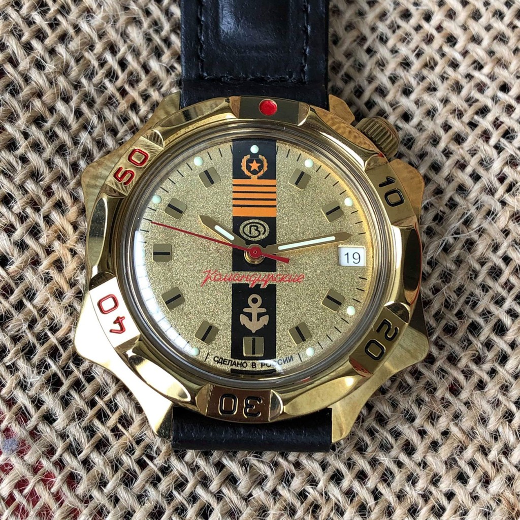 Đồng hồ nam Vostok máy cơ lên giây, size mặt 40, size dây 18. Đồng hồ Nga Vostok Komandirskie 539217