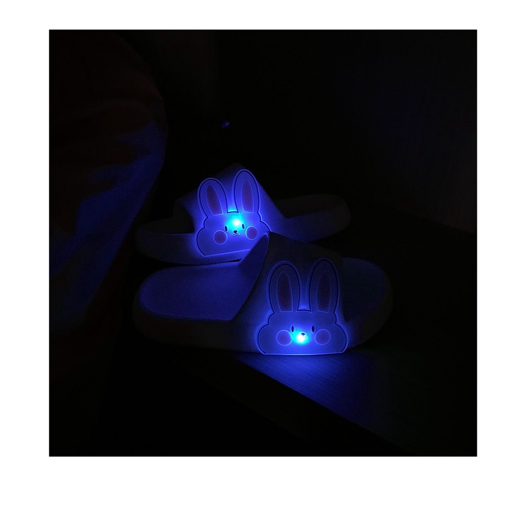 Dép Nhựa eva dép thỏ phát sáng Đế Dày Mềm Mại In Họa Tiết Thỏ Dạ Quang Dễ Thương Thời Trang Mùa Hè Cho Nữ