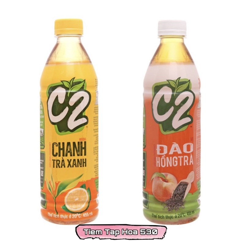 Thùng 24 Chai C2 Hương Chanh/ Đào 455ml ( có lốc lẻ )