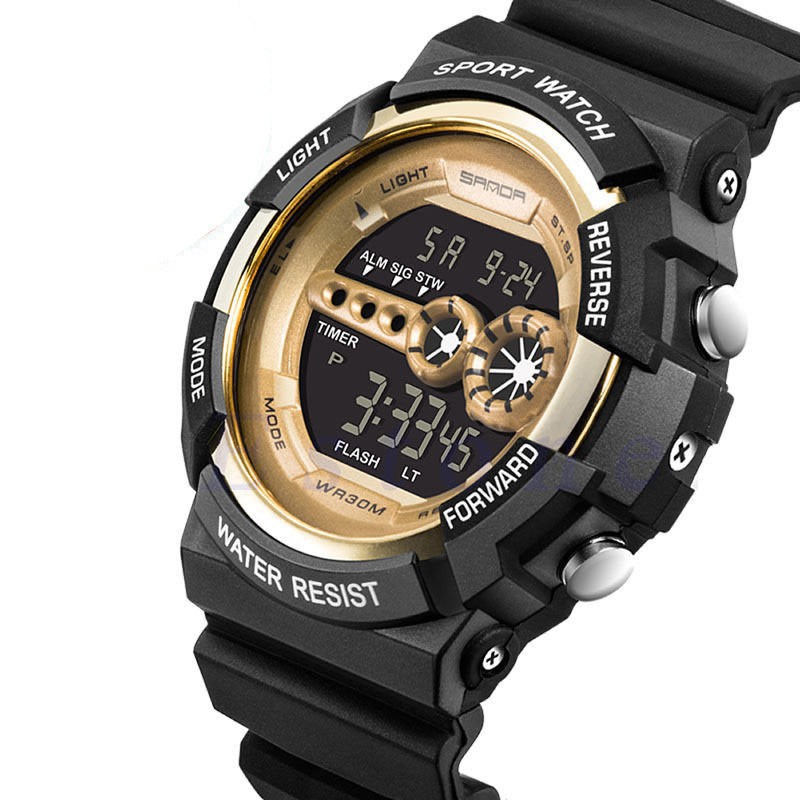 Đồng hồ thể thao màn hình đèn LED chống thấm nước phong cách quân đội cá tính cho nam