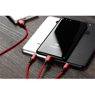 Dây cáp sạc 3 đầu đa năng Type C, Iphone, Android - Hàng nhập khẩu